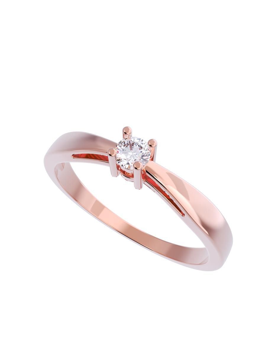 Anillo de compromiso de oro 10 k diamante 4