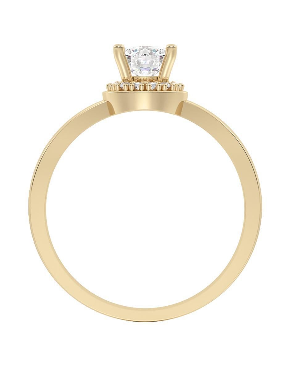 Anillo de compromiso "de" oro 10 k abba joyas sin familia zirconia