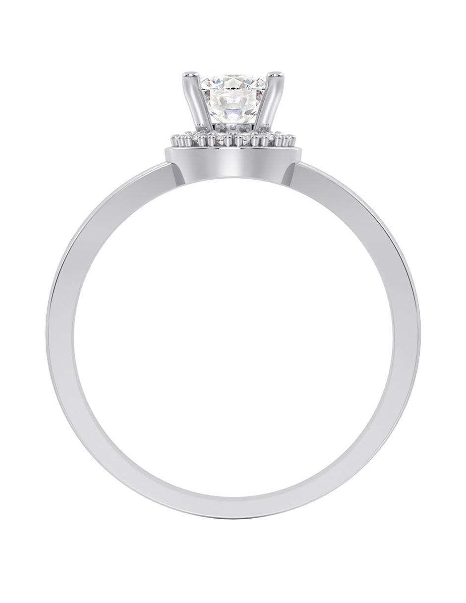 Anillo de compromiso de oro 10 K zirconia 2