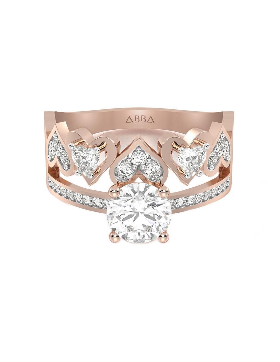 Anillo de compromiso de oro 14 K zirconia Anillo de compromiso de oro 14 K zirconia