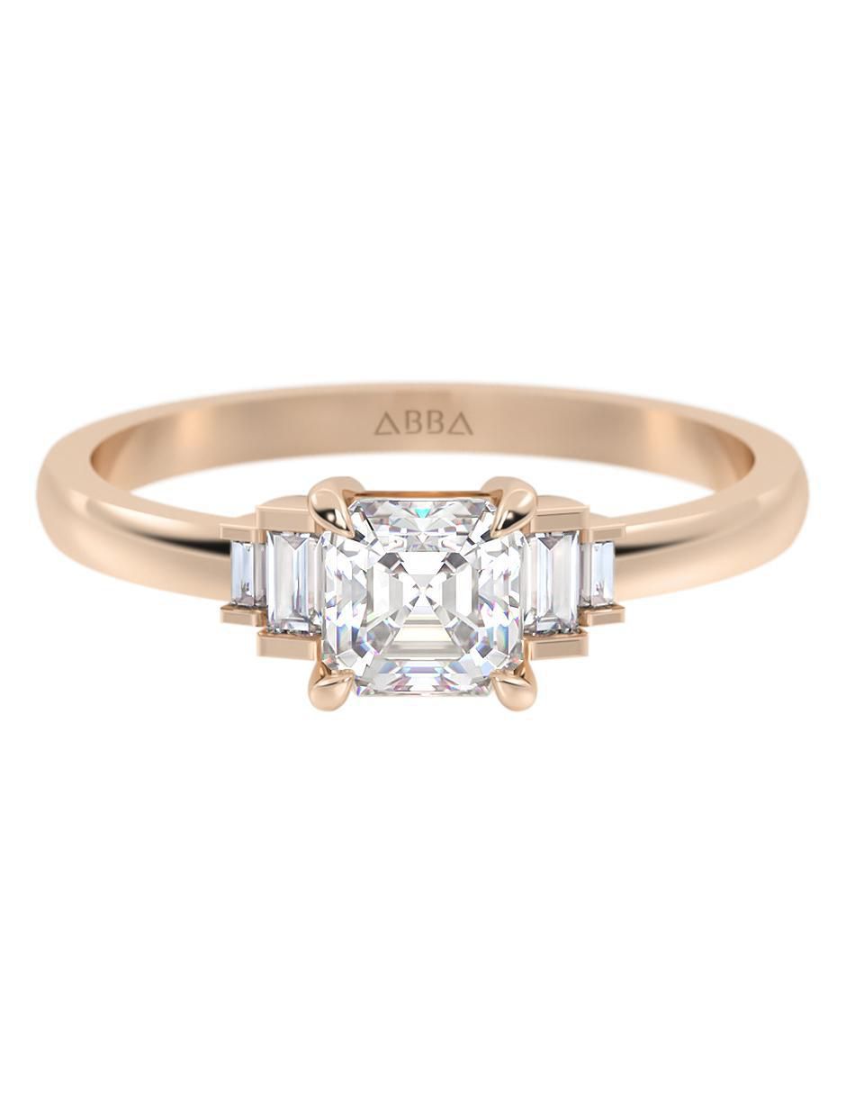 Anillo de compromiso de oro 14 K zirconia Anillo de compromiso de oro 14 K zirconia