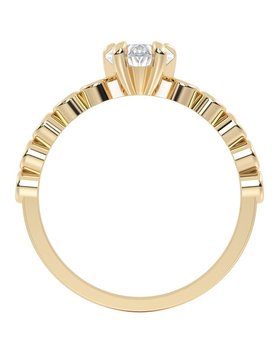 Anillo de compromiso "de" oro 14 k abba joyas sin familia zirconia
