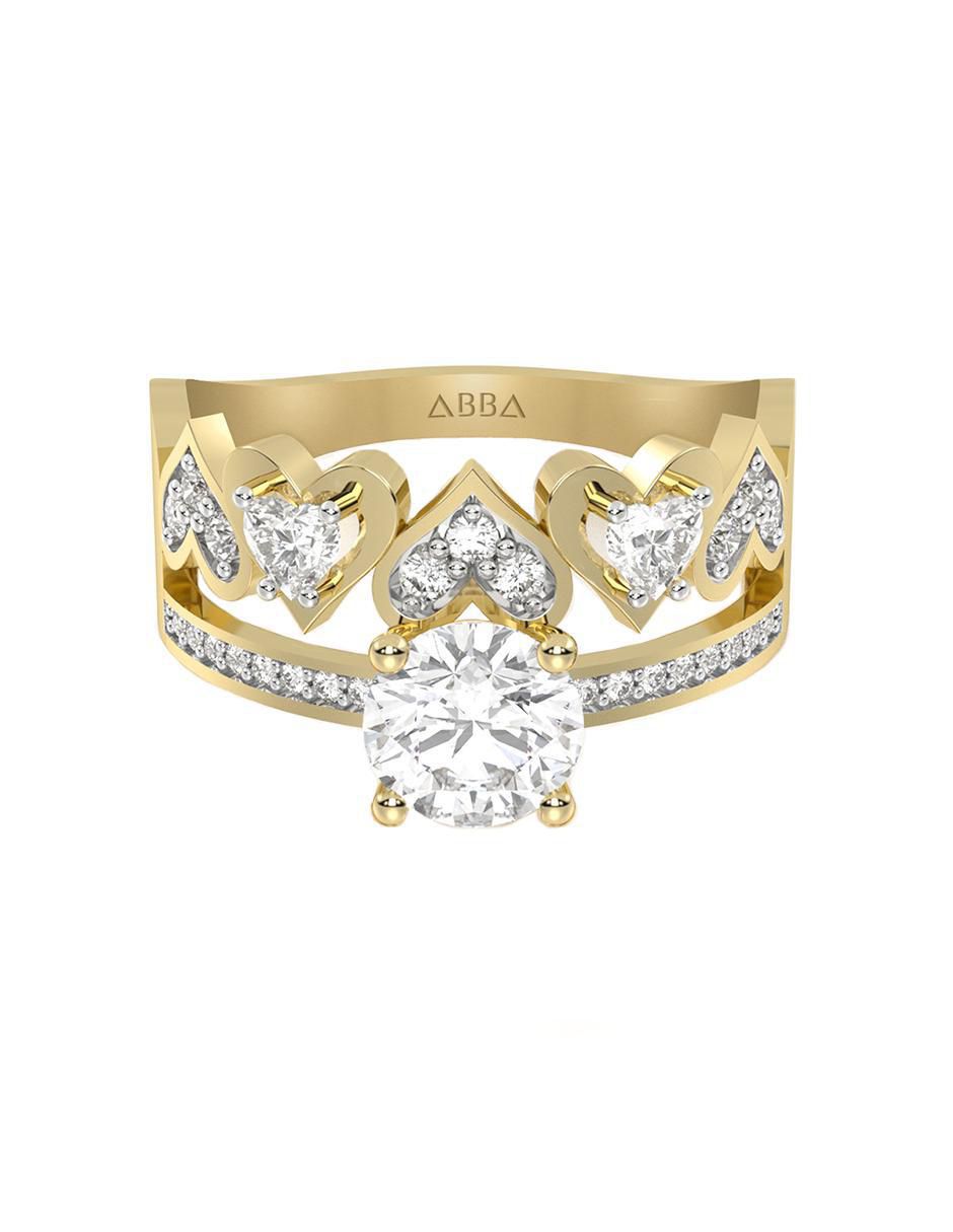 Anillo de compromiso de oro 10 K zirconia Anillo de compromiso de oro 10 K zirconia
