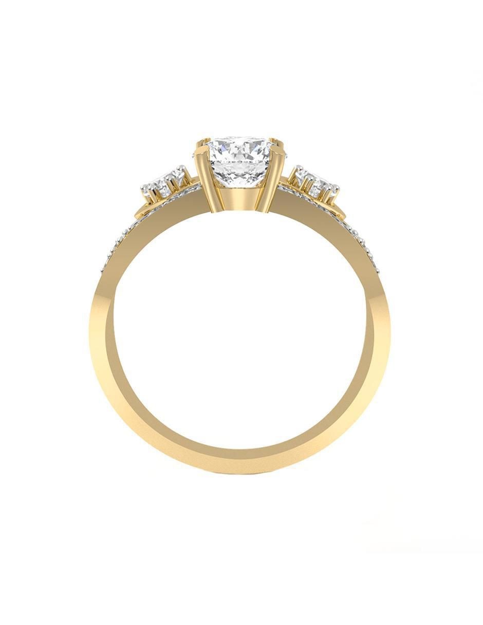 Anillo de compromiso "de" oro 10 k abba joyas sin familia zirconia