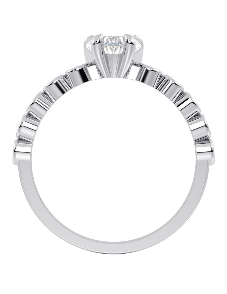 Anillo de compromiso de oro 10 K zirconia 3