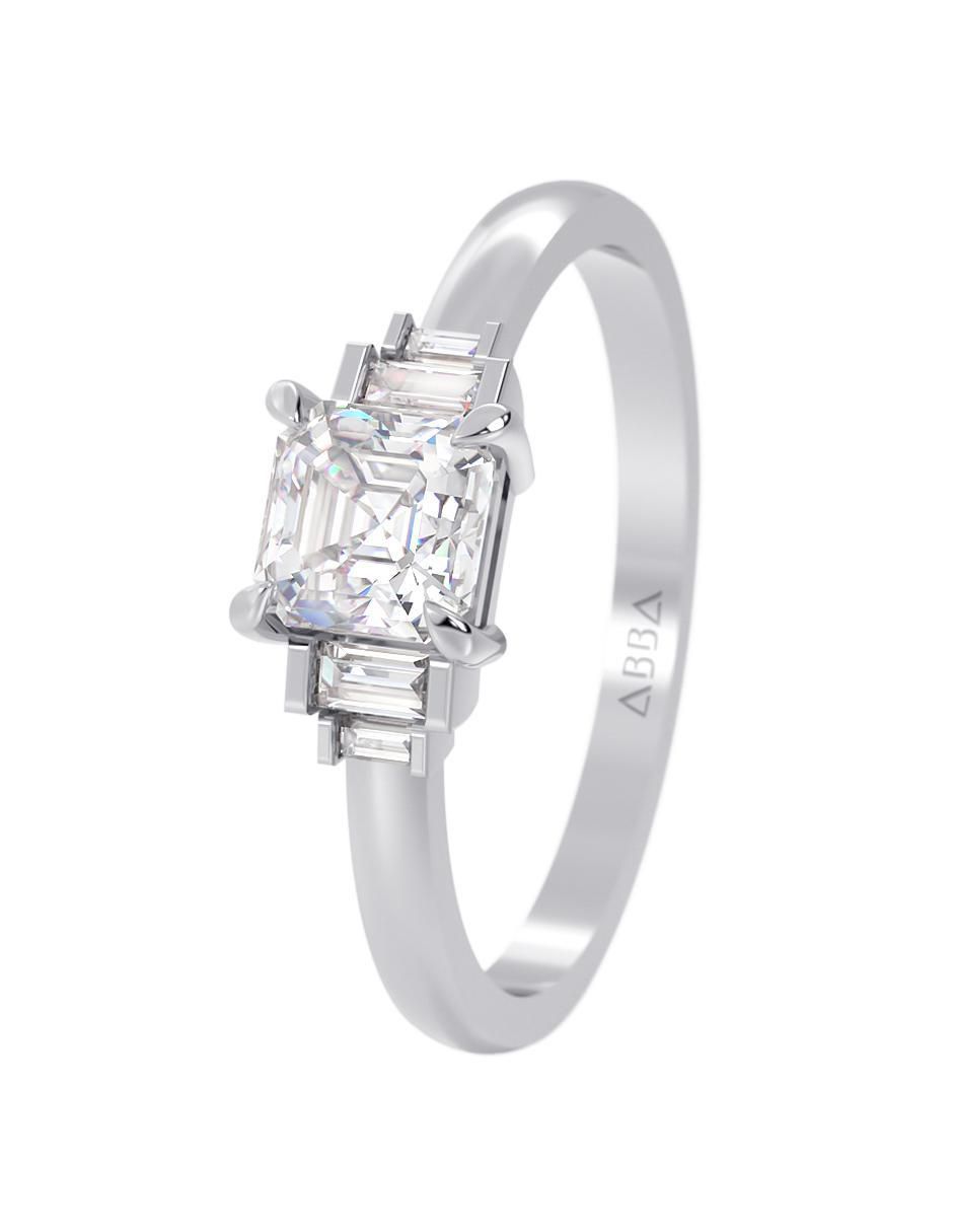Anillo de compromiso de oro 10 K zirconia 2