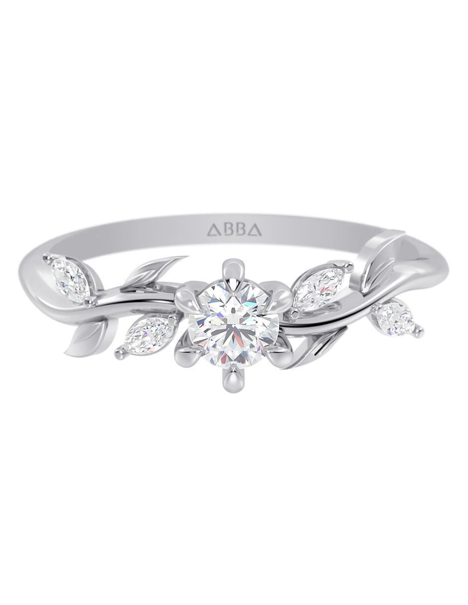Anillo de compromiso de oro 14 K zirconia Anillo de compromiso de oro 14 K zirconia
