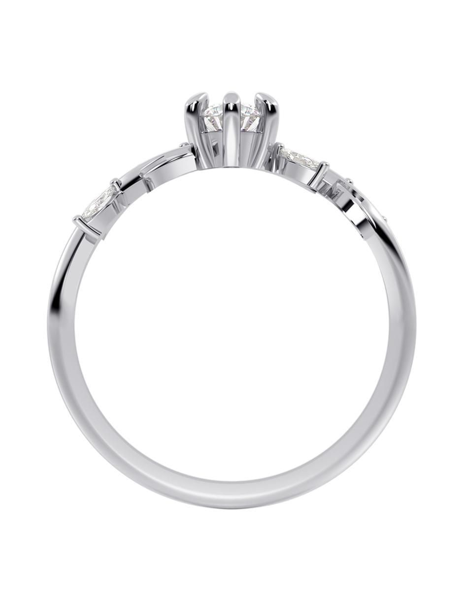 Anillo de compromiso de oro 14 K zirconia 2