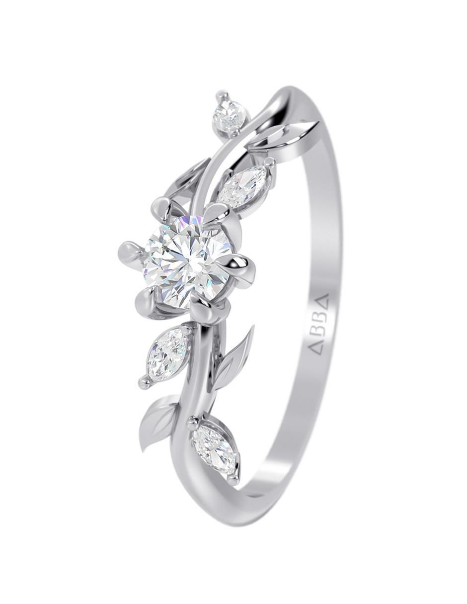 Anillo de compromiso de oro 14 K zirconia 3