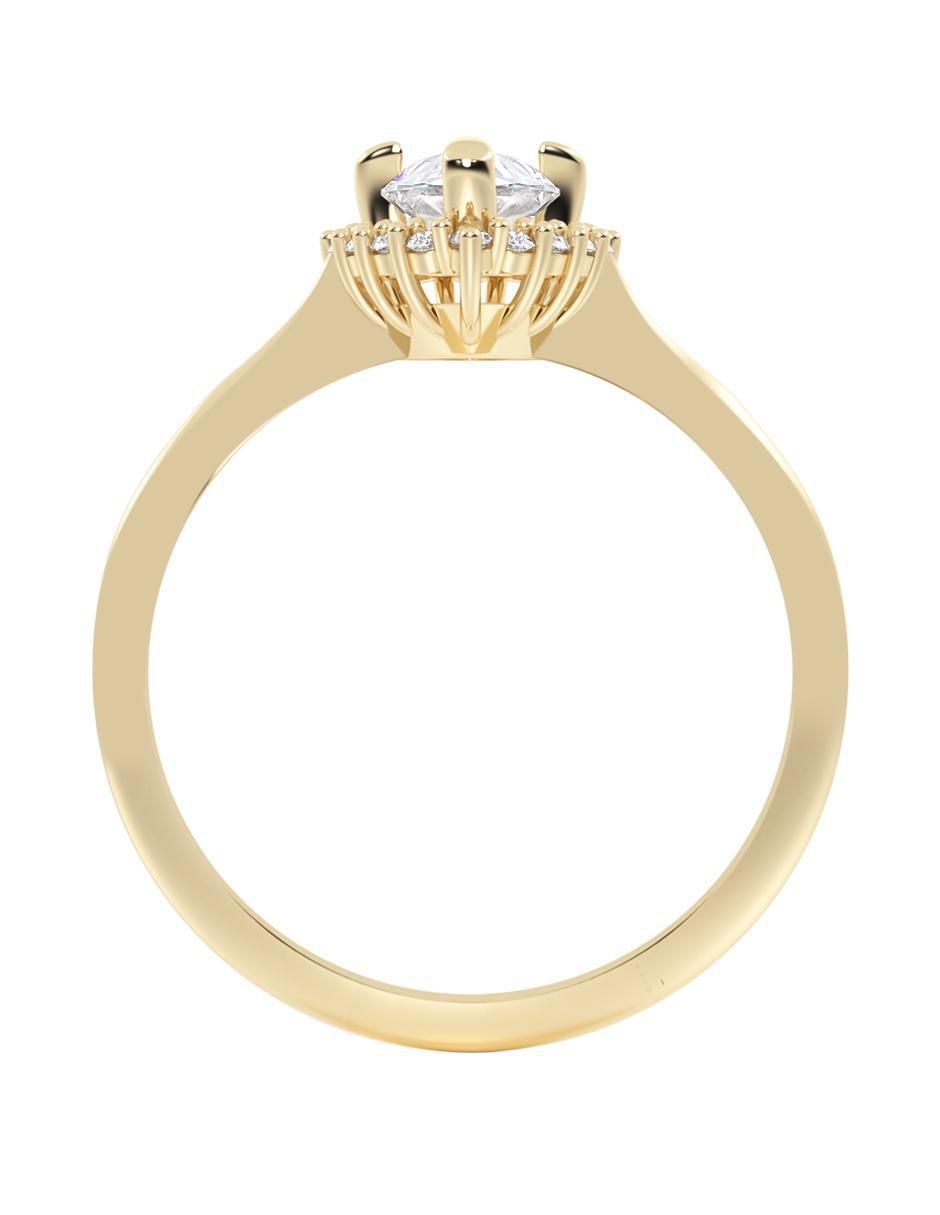 Anillo de compromiso "de" oro 10 k abba joyas sin familia zirconia