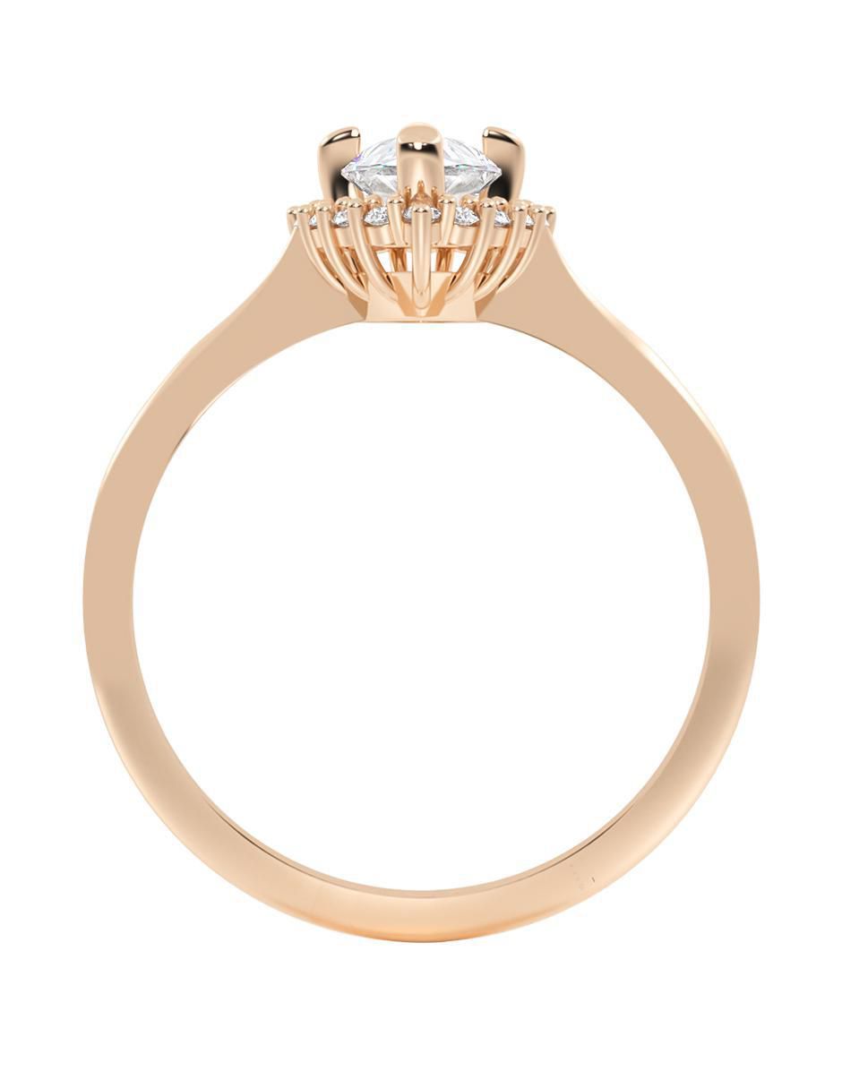 Anillo de compromiso de oro 14 K zirconia 2