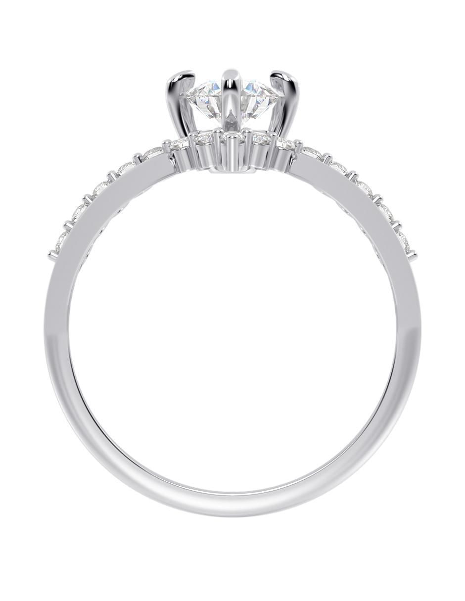 Anillo de compromiso de oro 10 K zirconia 2