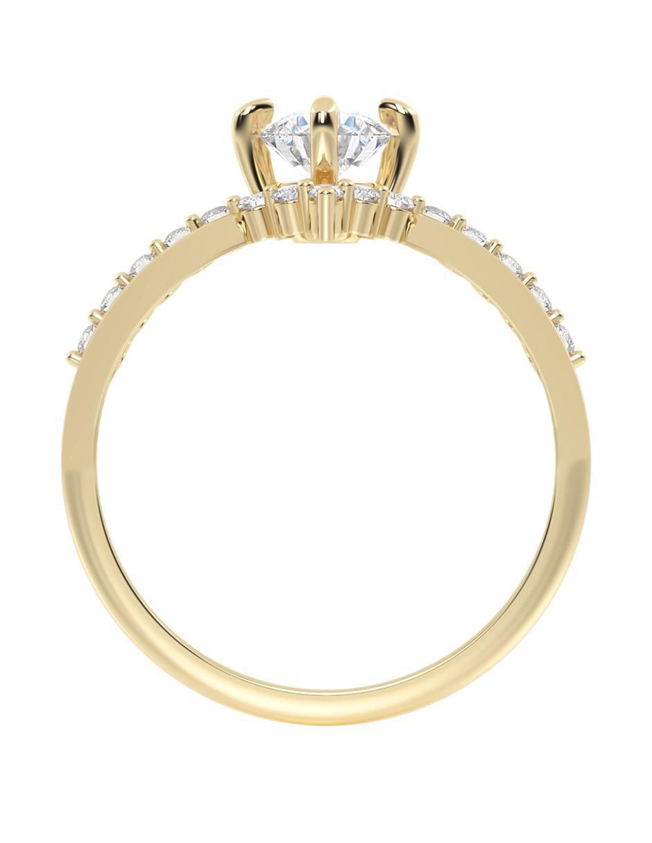 Anillo de compromiso de oro 10 K zirconia 2