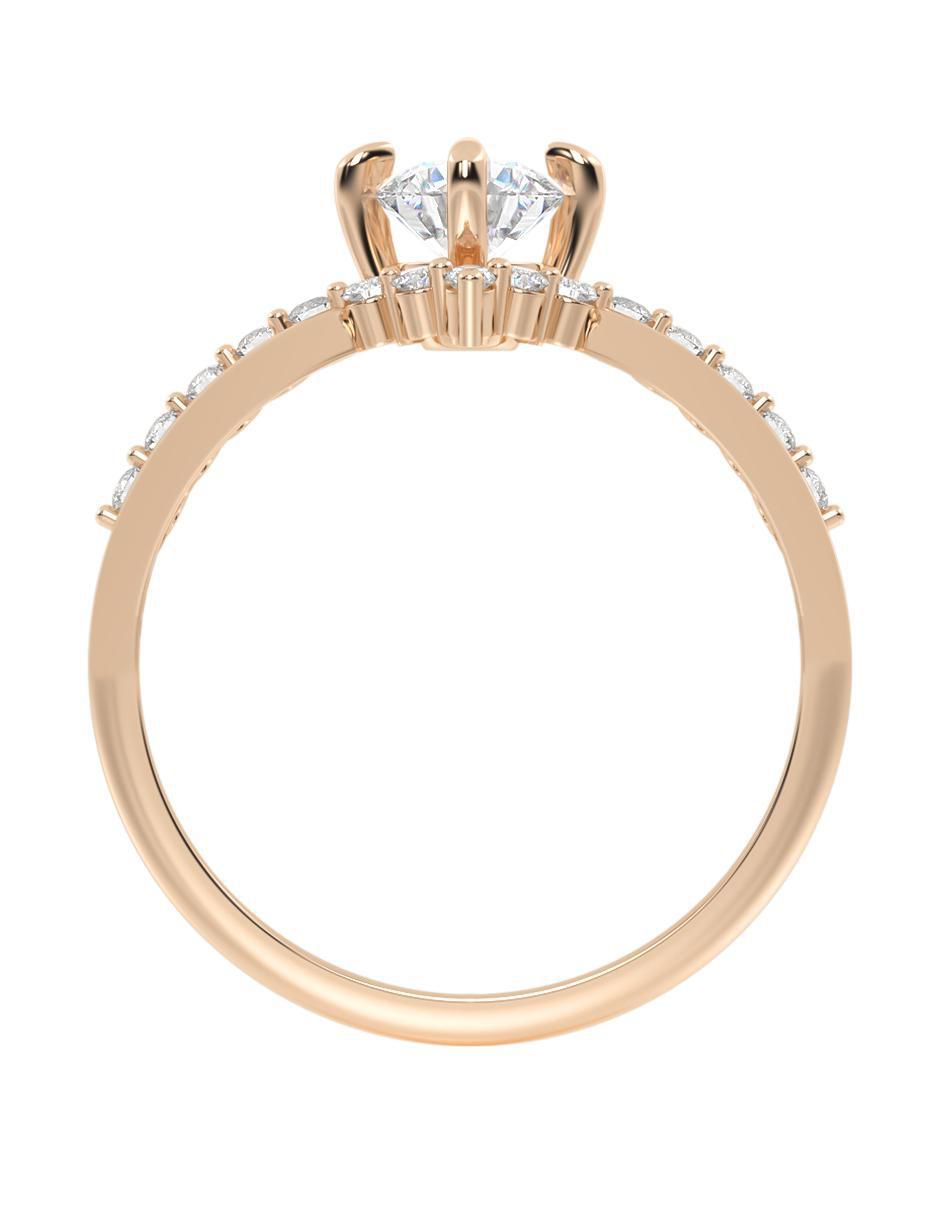 Anillo de compromiso de oro 14 K zirconia 2