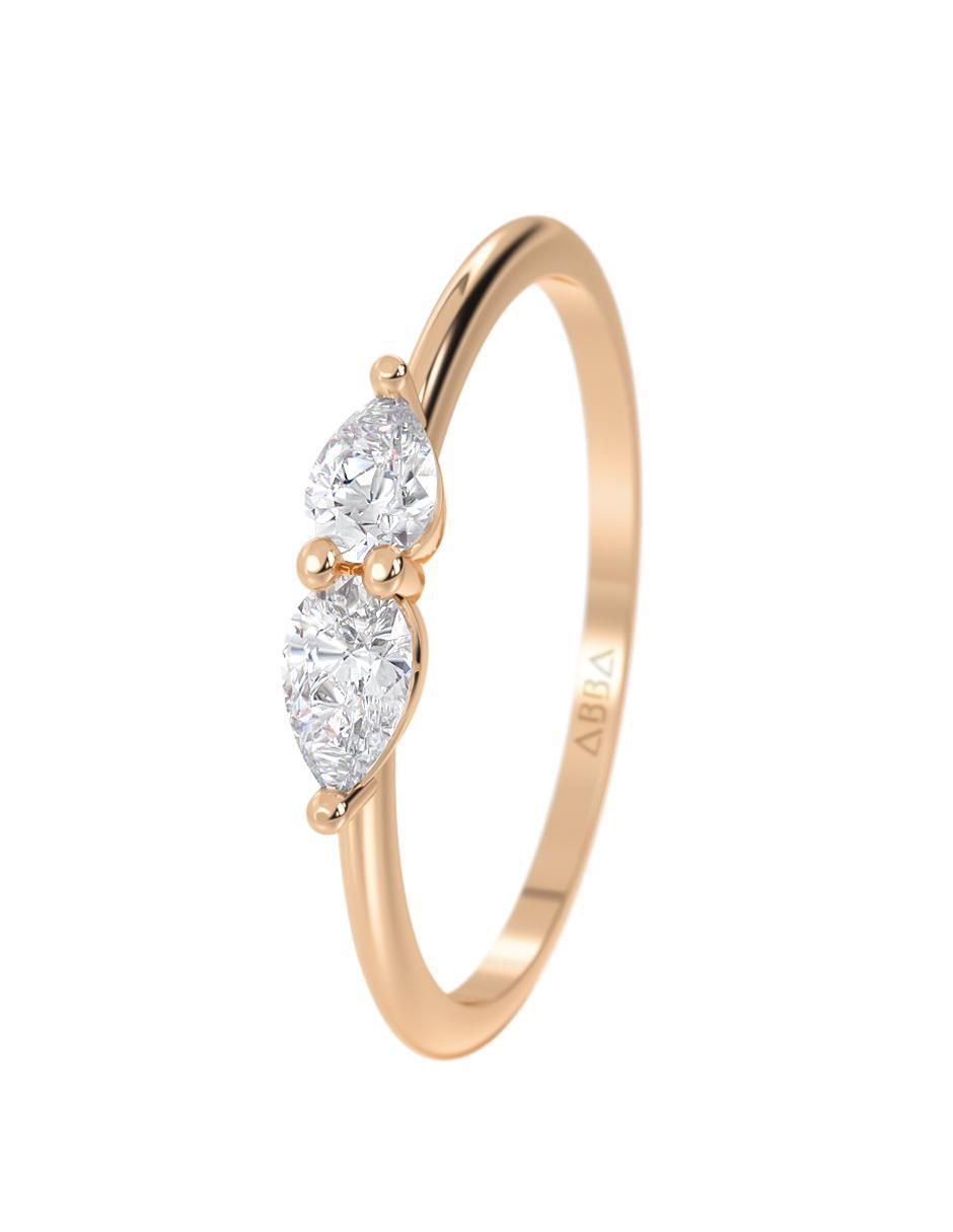 Anillo 10 K de oro zirconia brillante 3