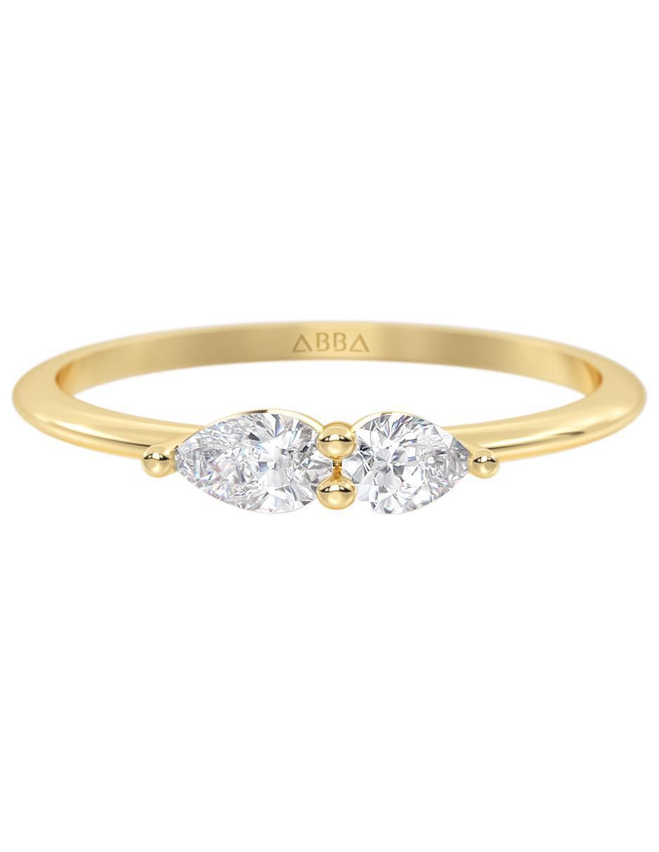 Anillo 10 K de oro zirconia brillante