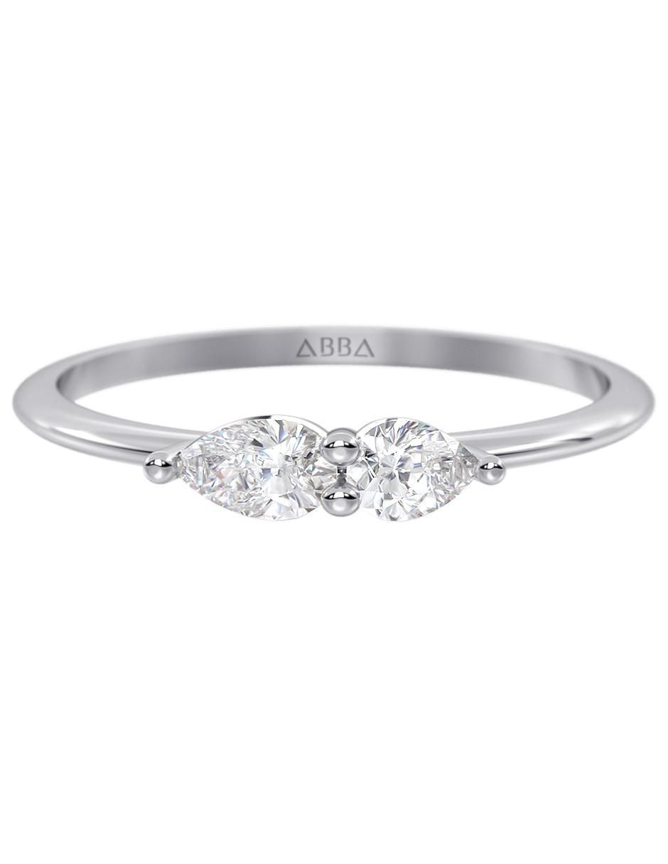 Anillo 10 K de oro zirconia brillante 1