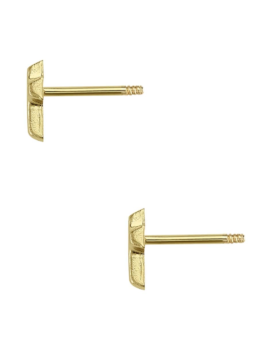 Broqueles de cruz de oro amarillo 14 k con acabado pulido 3