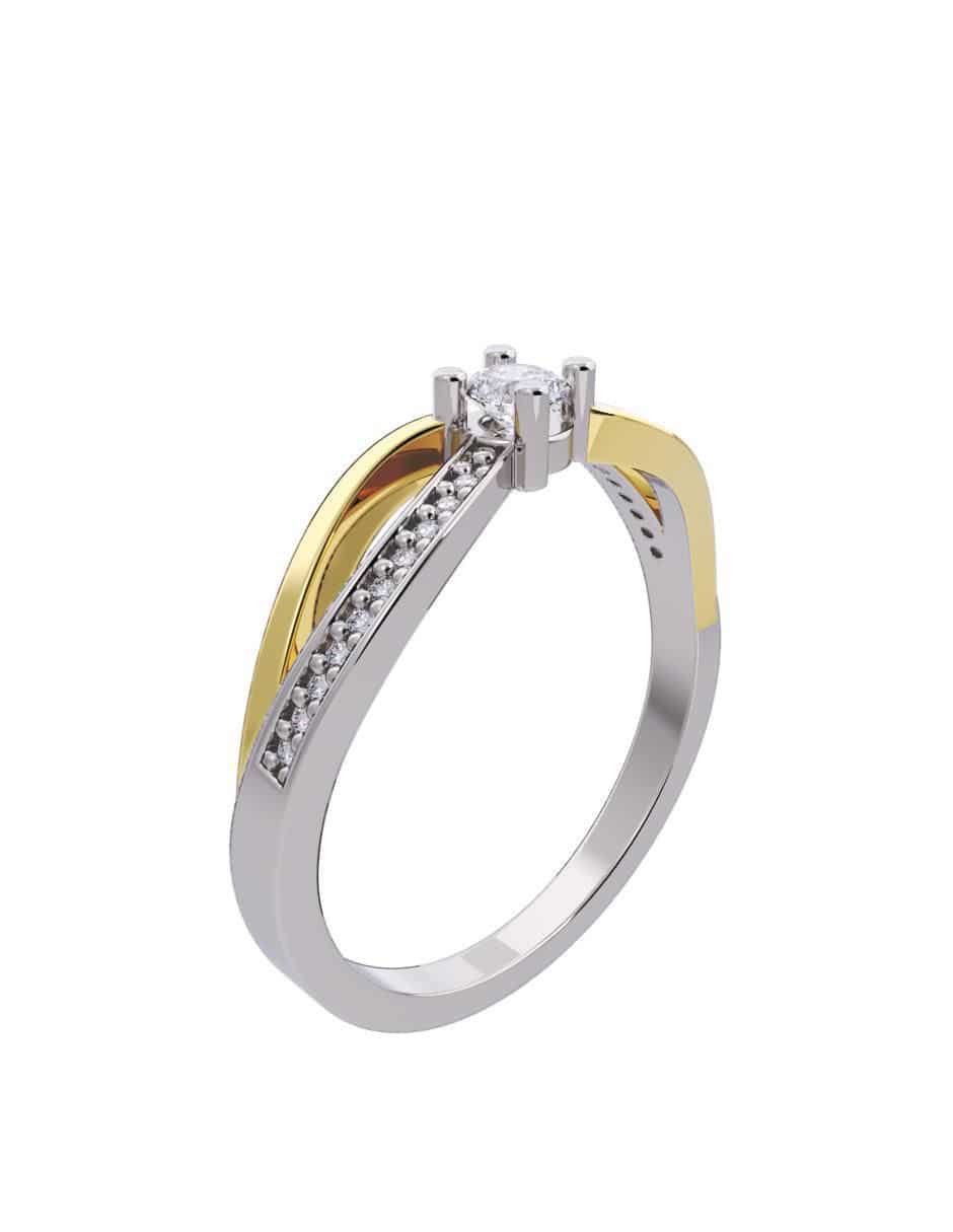 Anillo de compromiso "de" oro 14 k fonelli diamantes fonelli diamante