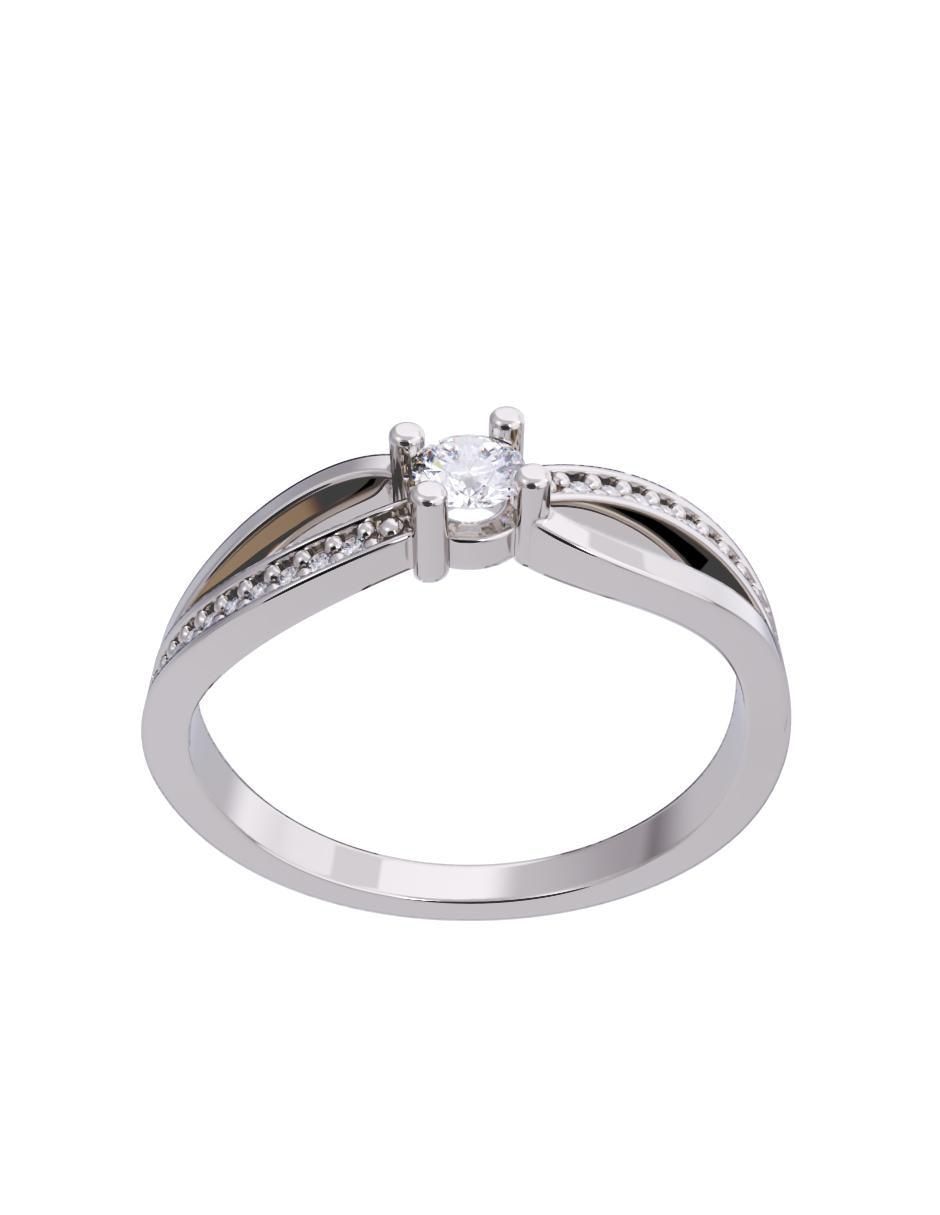 Anillo de compromiso de oro 14 K diamante 2