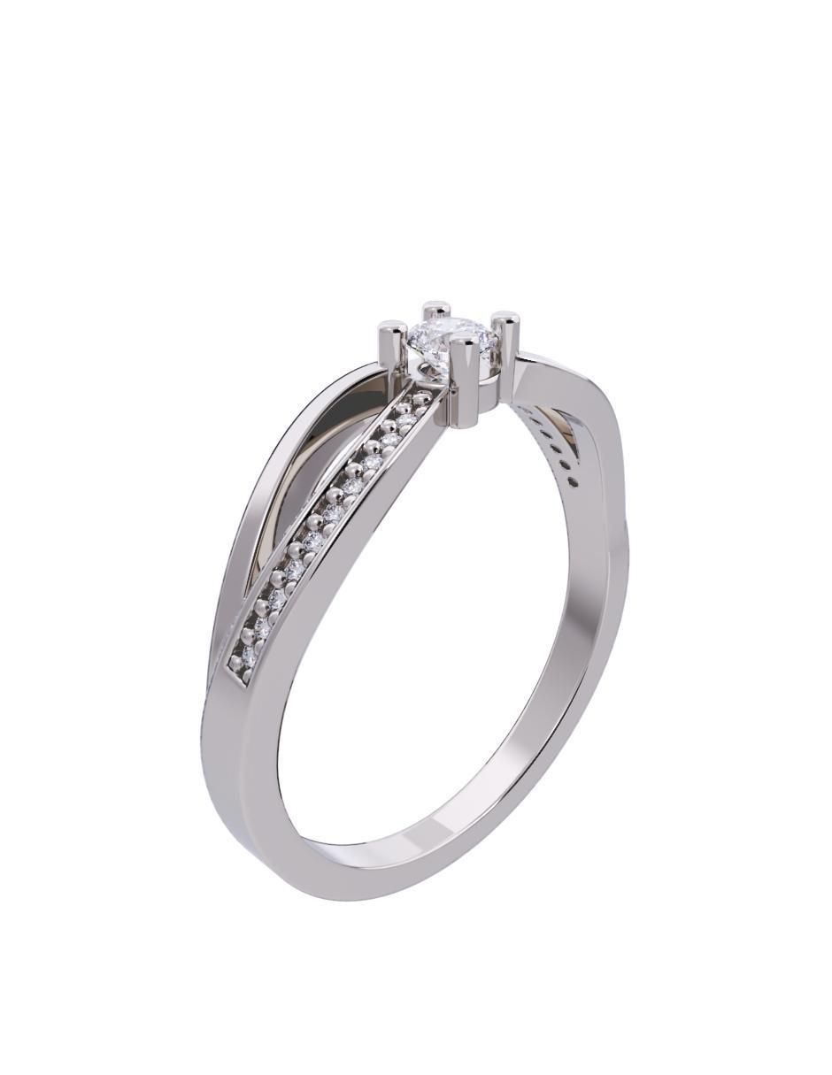 Anillo de compromiso de oro 14 K diamante 3