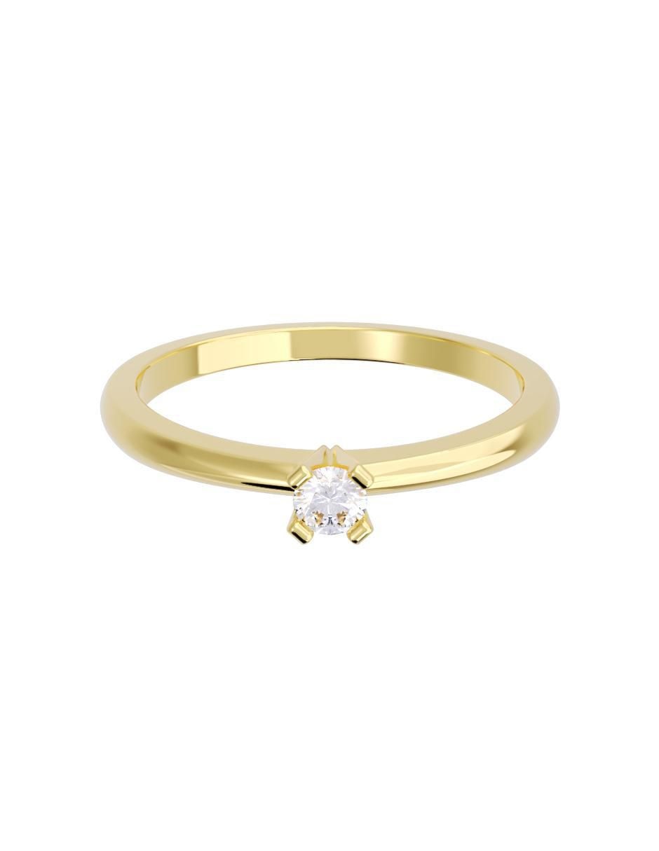 Anillo de compromiso de oro 14 K diamante