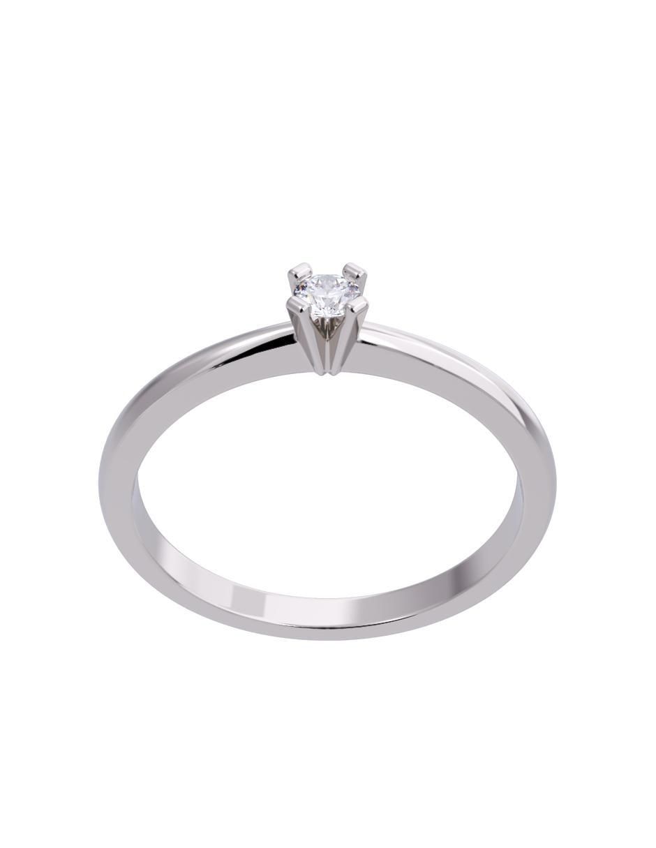 Anillo de compromiso de oro 14 K diamante 2