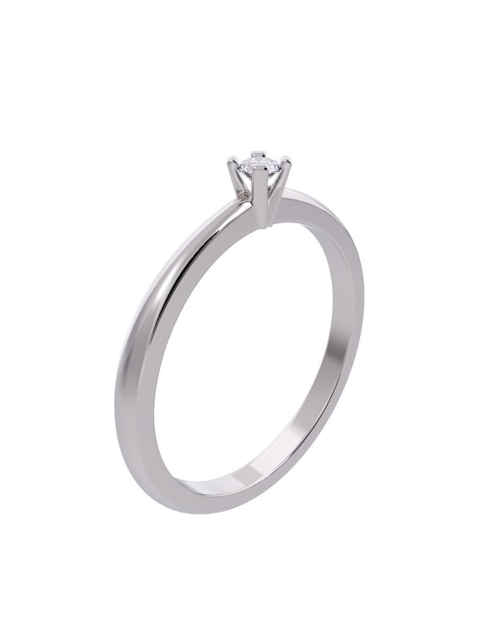 Anillo de compromiso de oro 14 K diamante 3