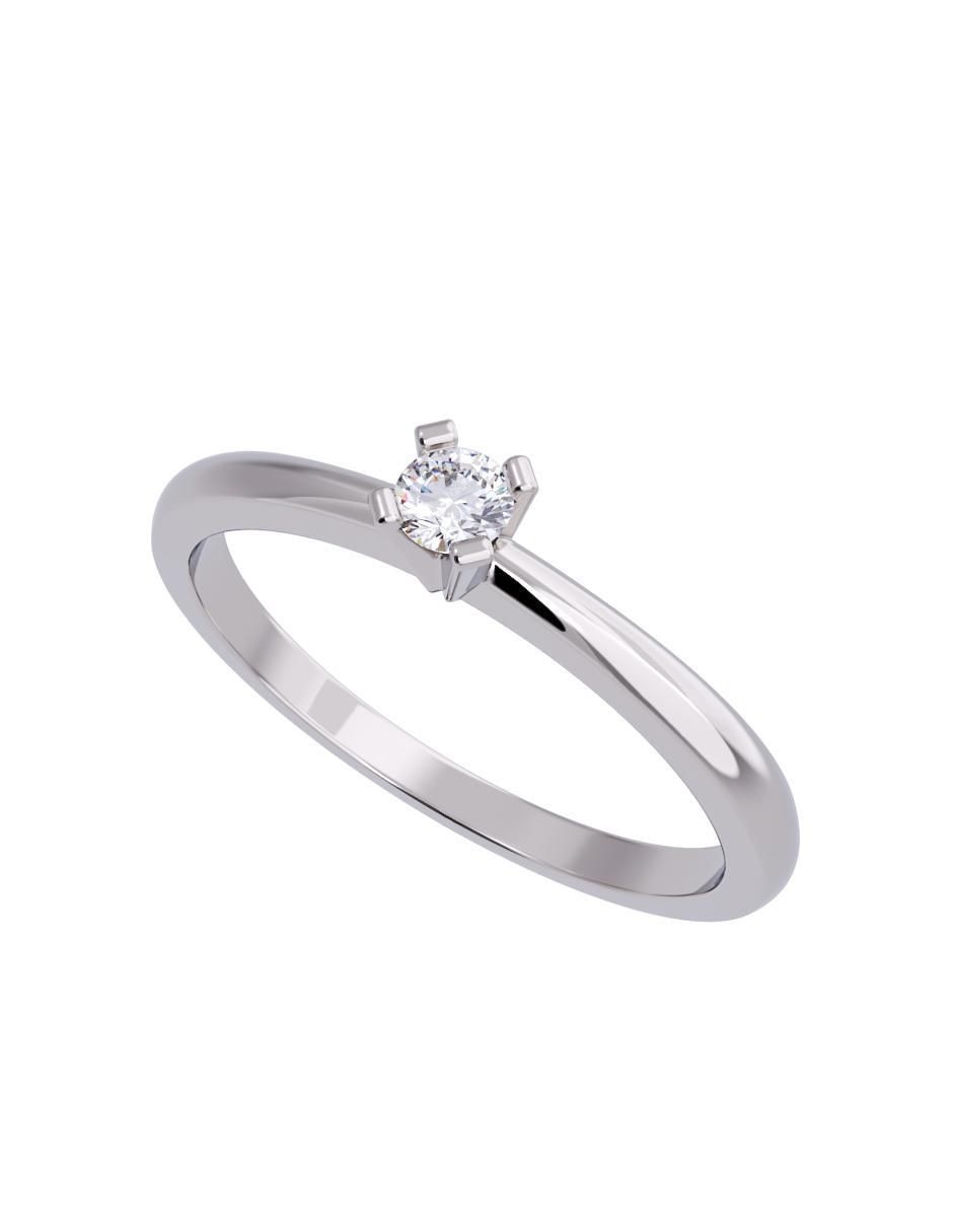 Anillo de compromiso de oro 14 K diamante 4