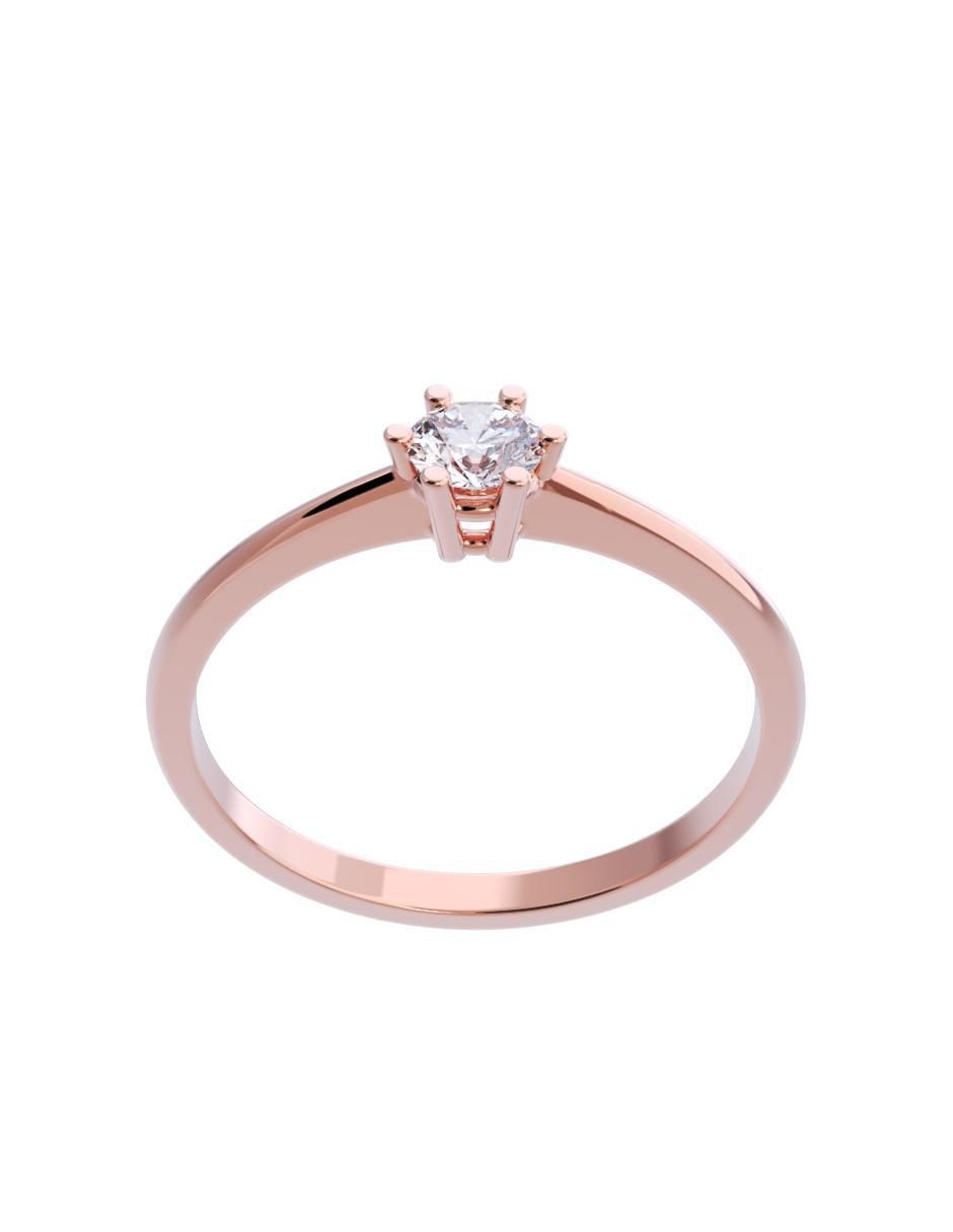 Anillo de compromiso de oro 14 K diamante 2