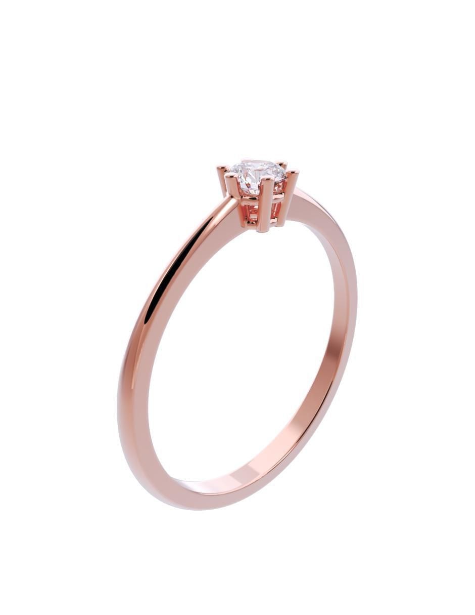 Anillo de compromiso de oro 14 K diamante 3