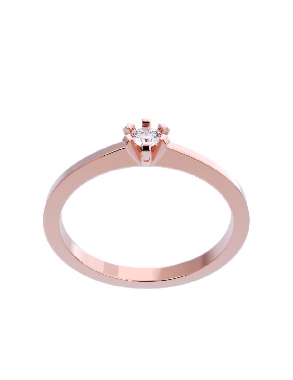 Anillo de compromiso de oro 14 K diamante 2