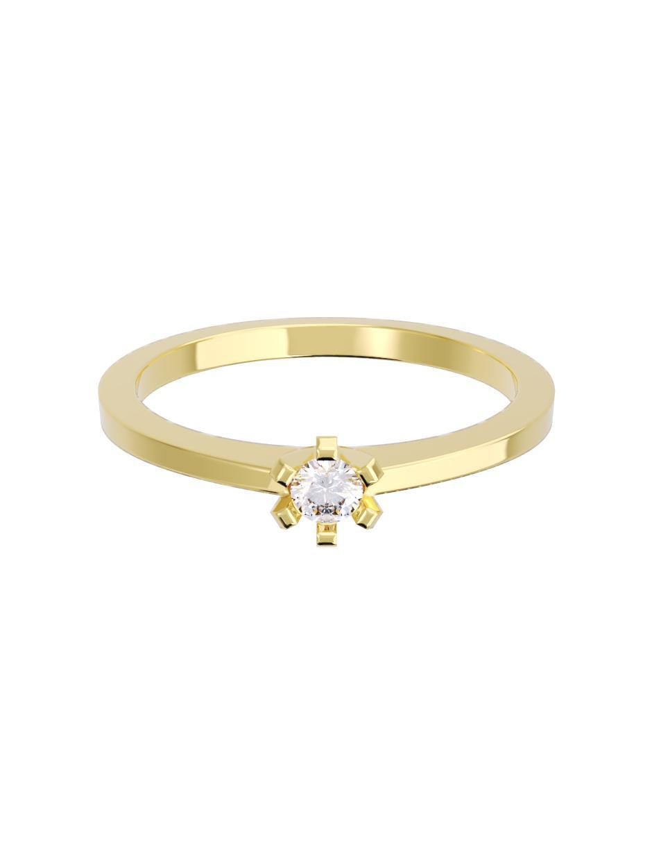 Anillo de compromiso de oro 14 K diamante