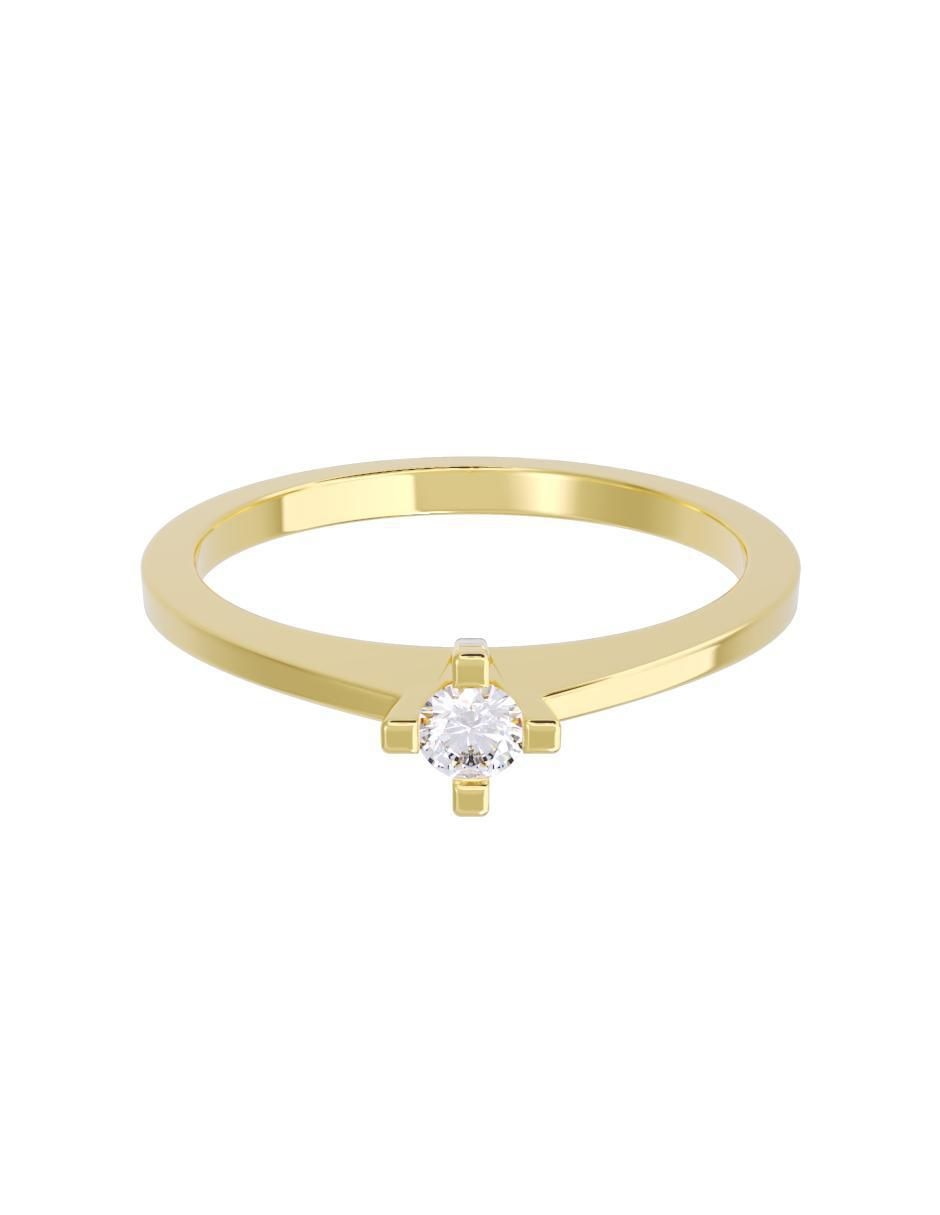 Anillo de compromiso de oro 14 K diamante