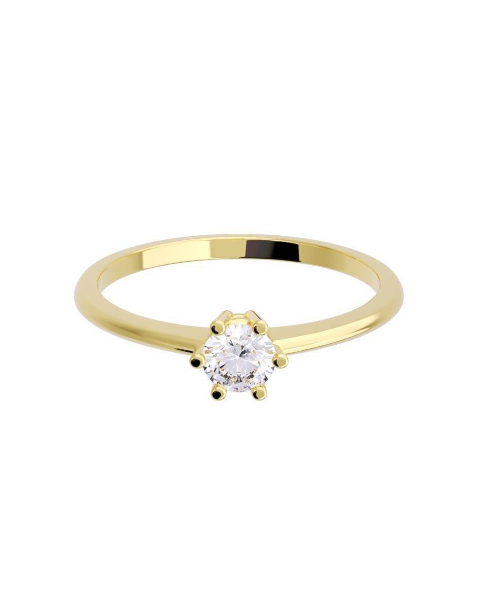 Anillo de compromiso de oro 14 K diamante