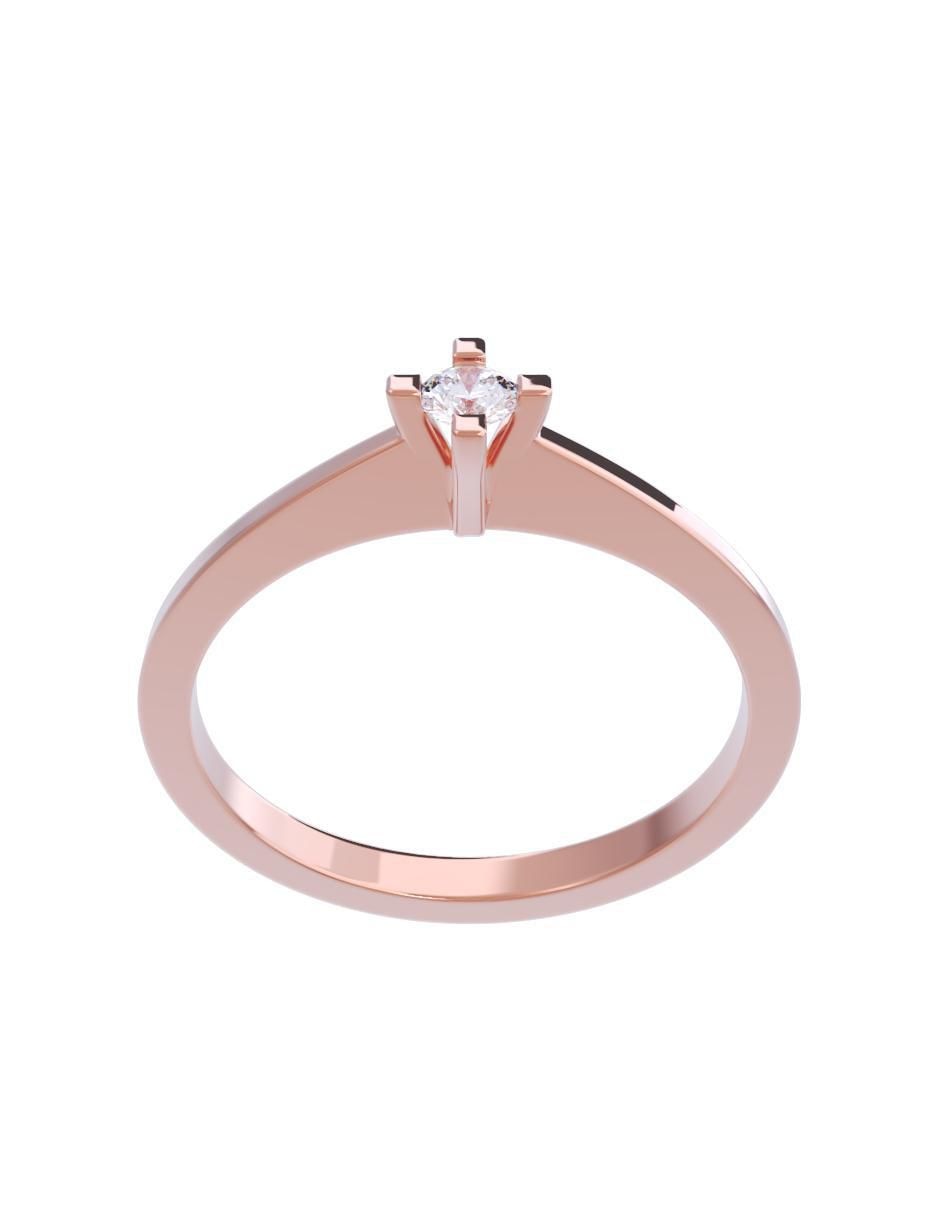 Anillo de compromiso de oro 14 K diamante 2