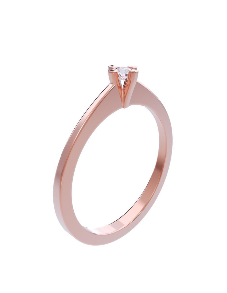 Anillo de compromiso de oro 14 K diamante 3