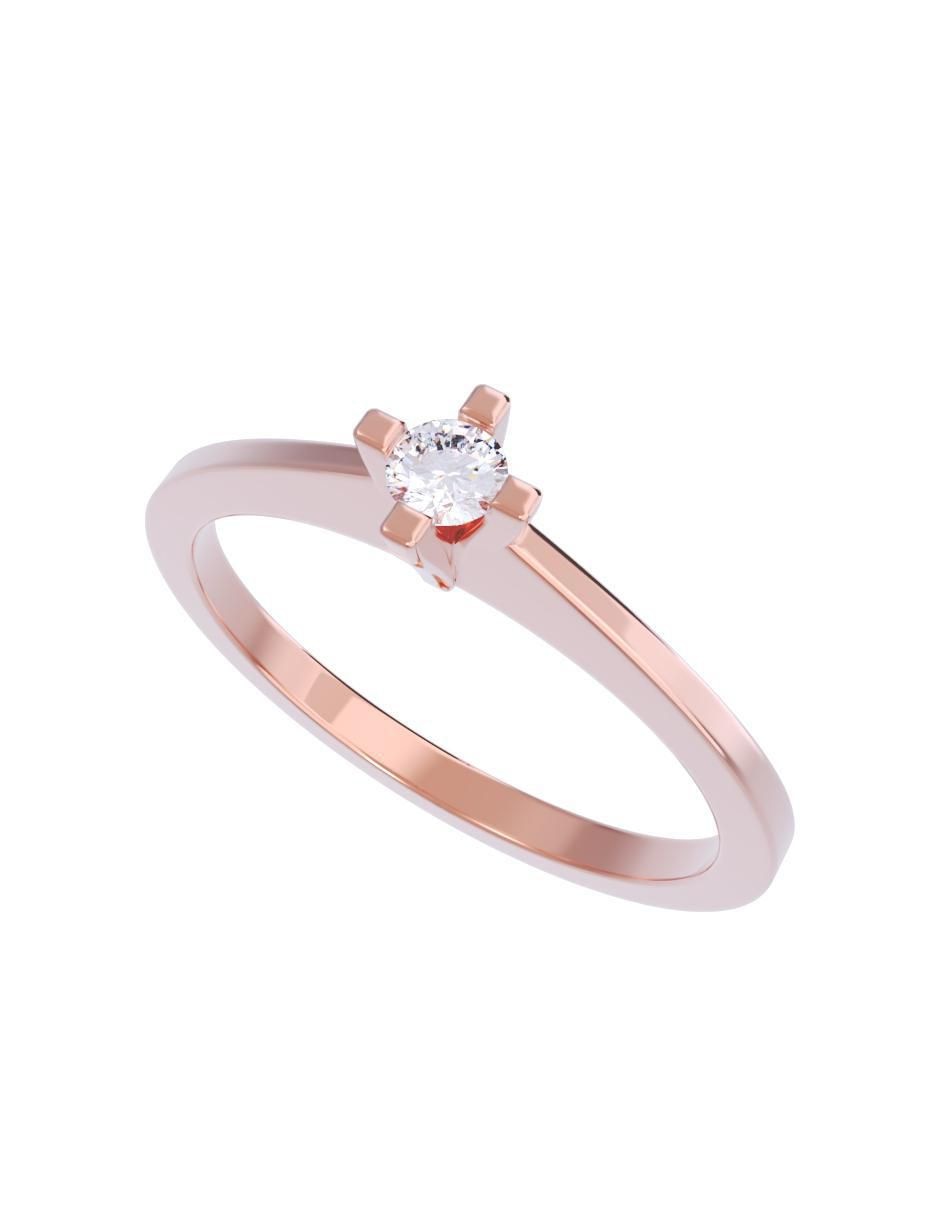 Anillo de compromiso de oro 14 K diamante 4