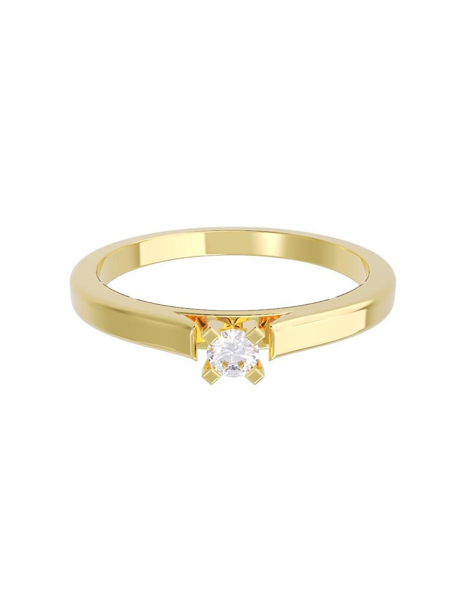 Anillo de compromiso de oro 14 K diamante
