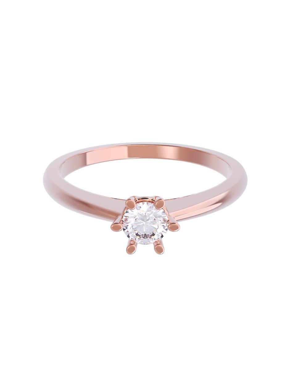 Anillo de compromiso de oro 14 K diamante Anillo de compromiso de oro 14 K diamante