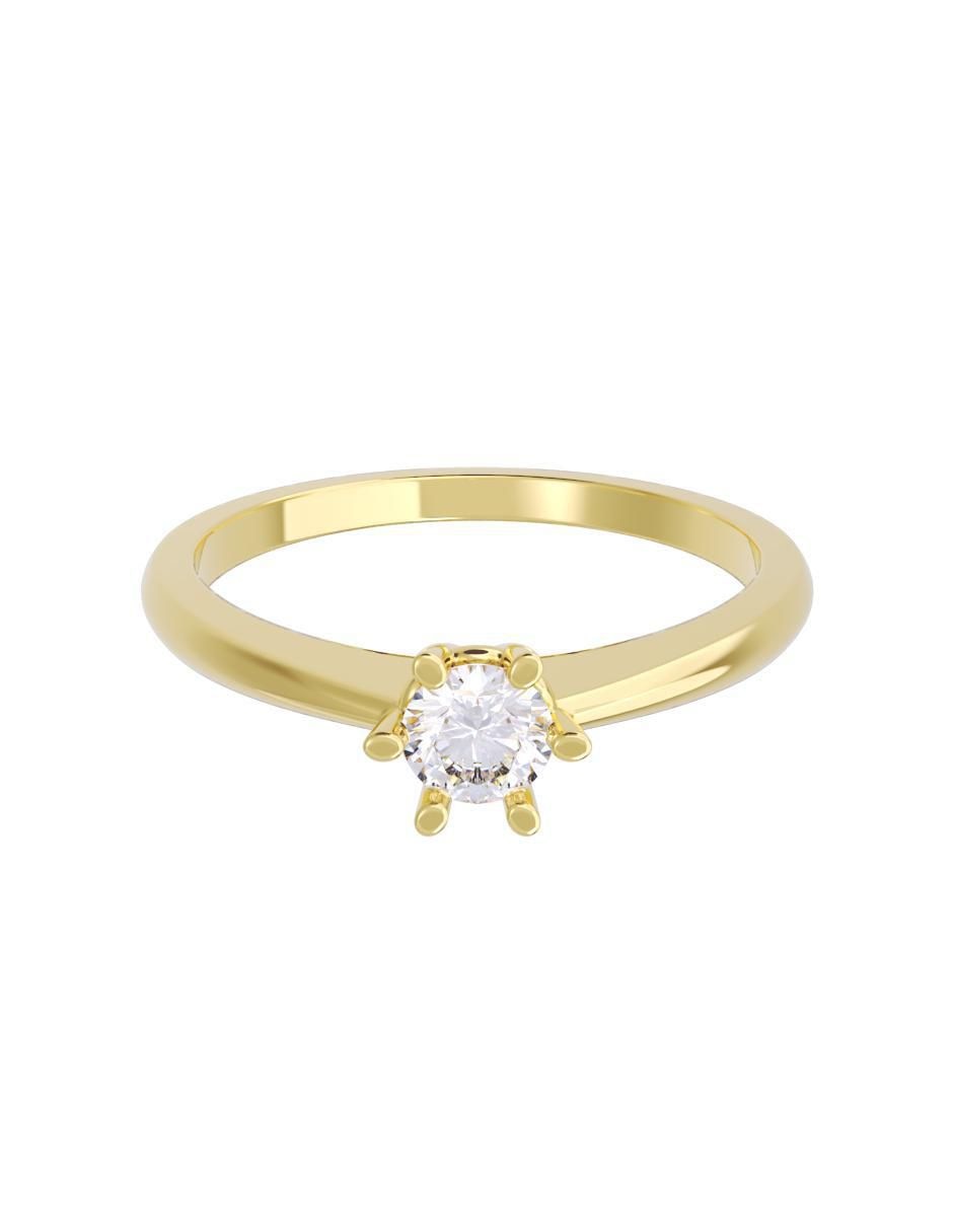 Anillo de compromiso de oro 14 K diamante