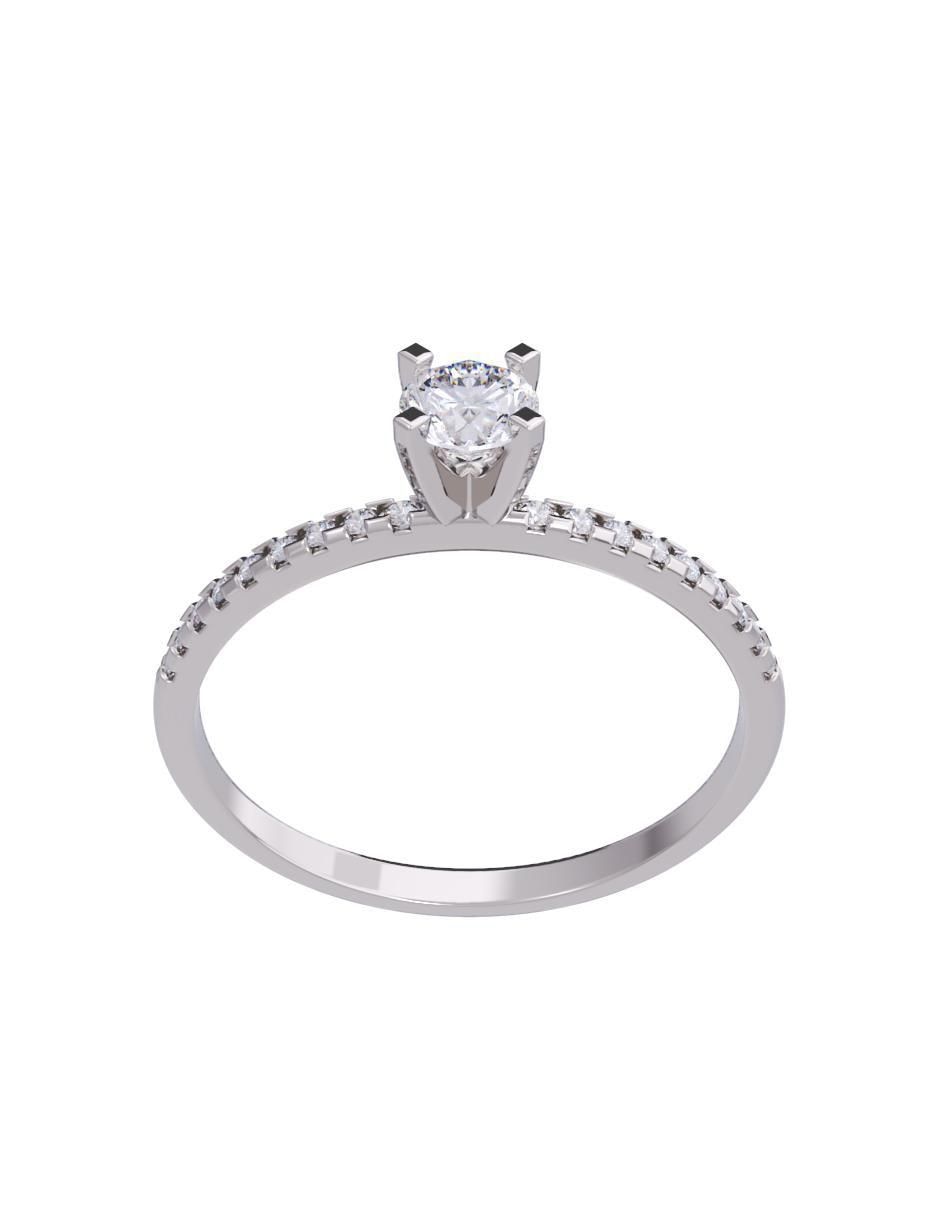 Anillo de compromiso de oro 14 K diamante 2