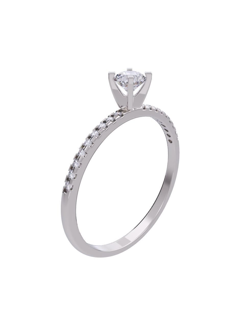 Anillo de compromiso de oro 14 K diamante 3