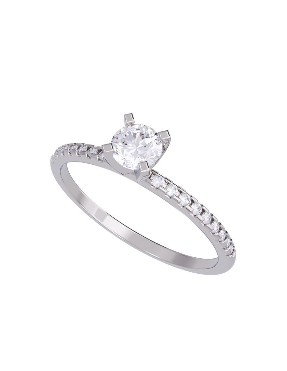 Anillo de compromiso de oro 14 K diamante 4