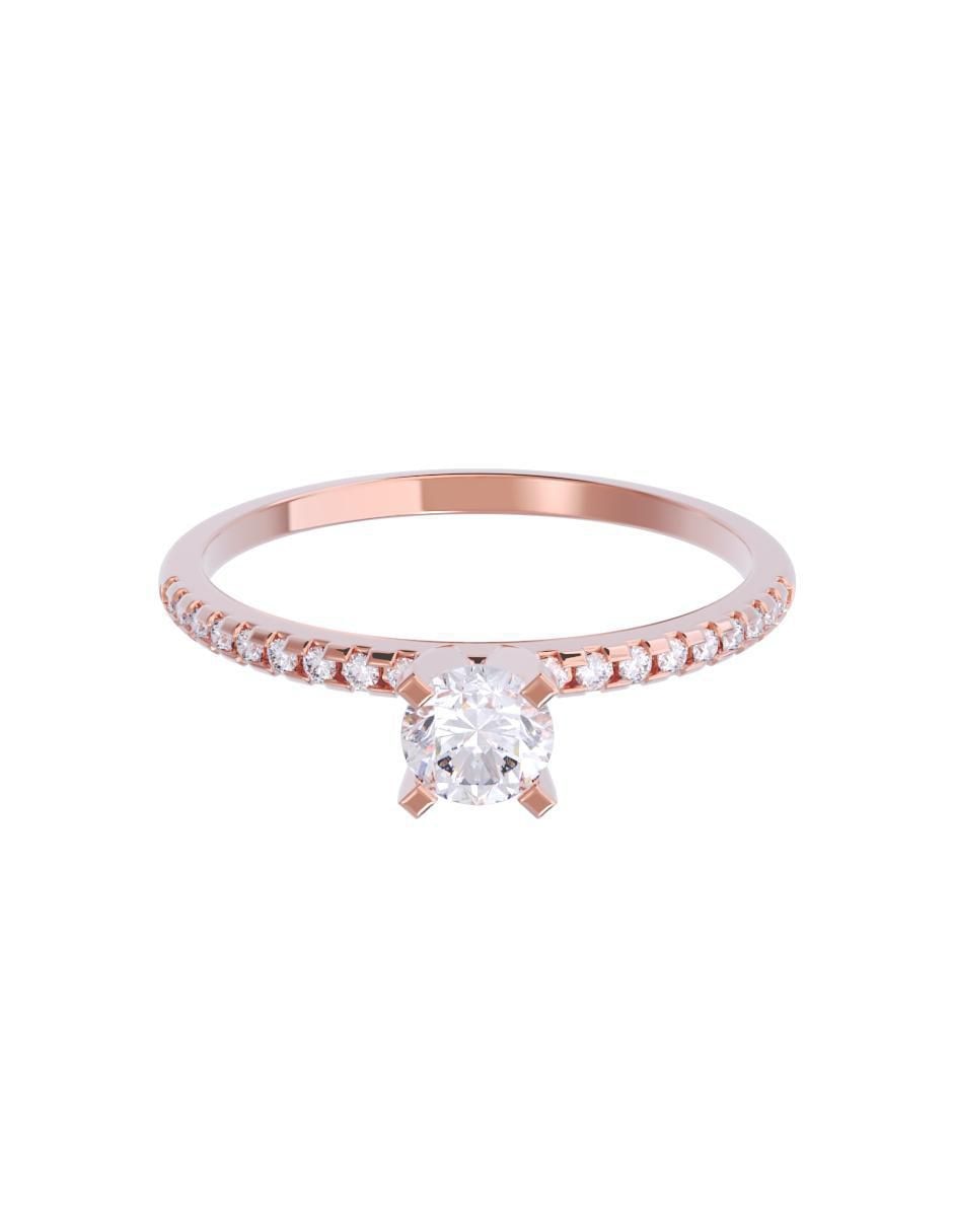 Anillo de compromiso de oro 14 K diamante