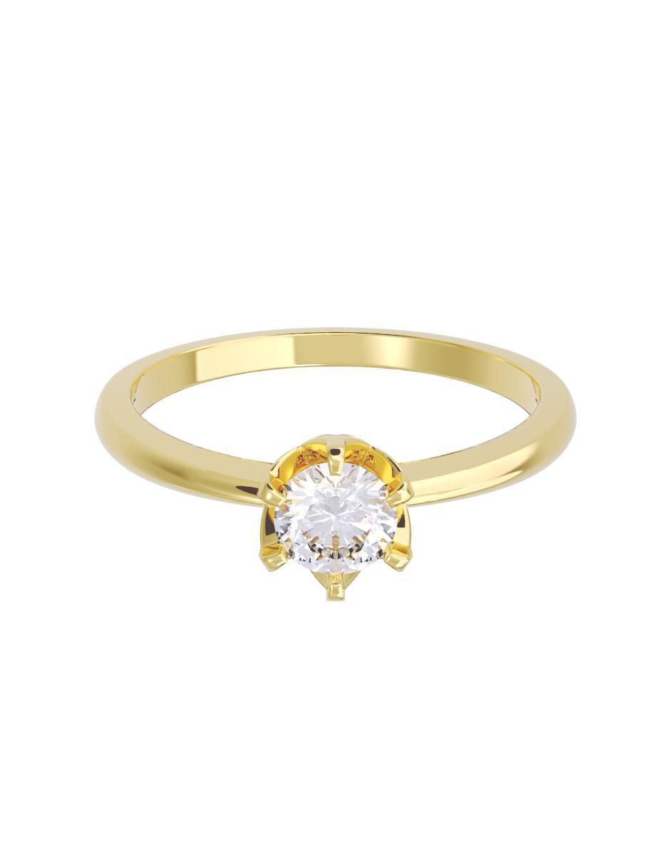 Anillo de compromiso de oro 14 K diamante