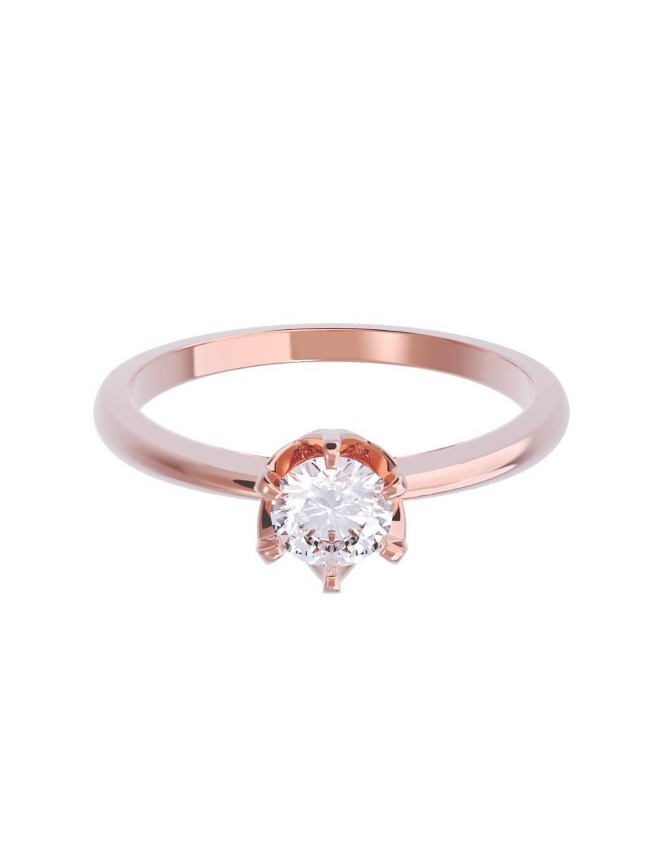 Anillo de compromiso de oro 14 K diamante 1