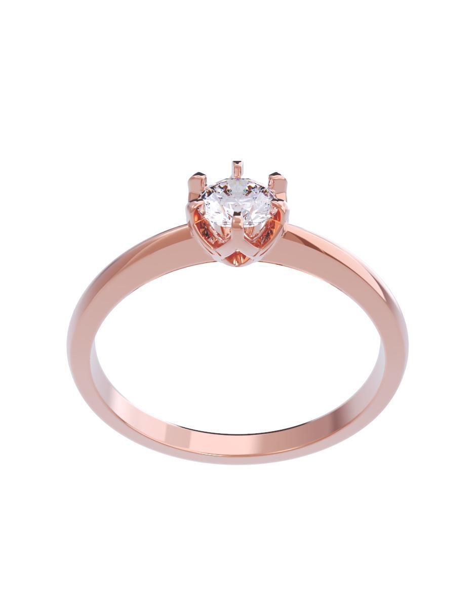 Anillo de compromiso de oro 14 K diamante 2