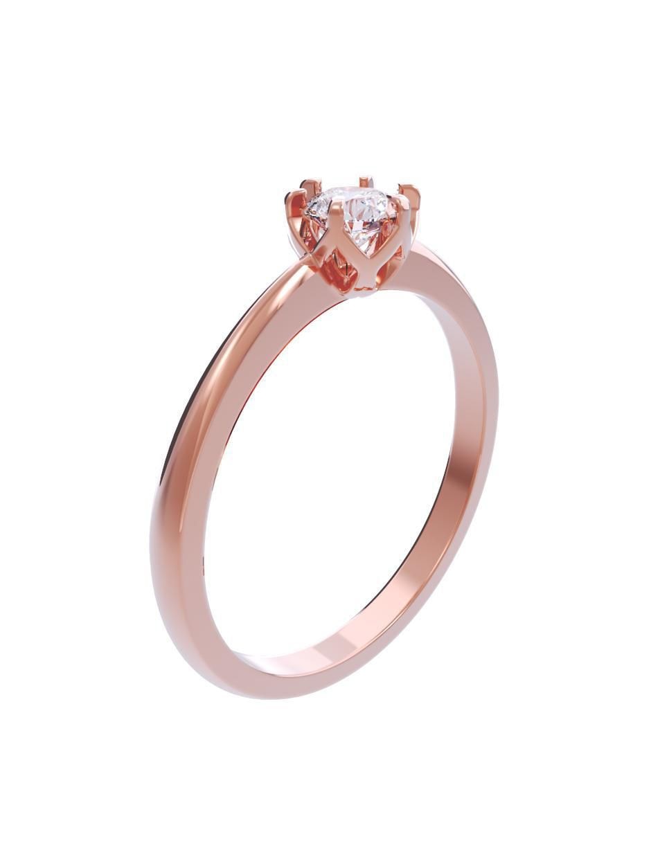 Anillo de compromiso de oro 14 K diamante 3