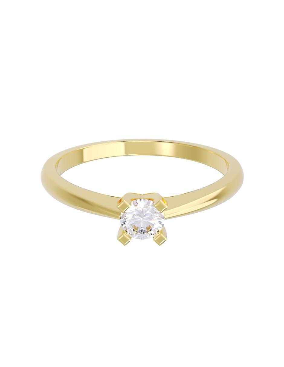 Anillo de compromiso de oro 14 K diamante